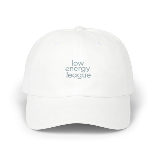Classic Dad Cap: Low Energy League White Hat