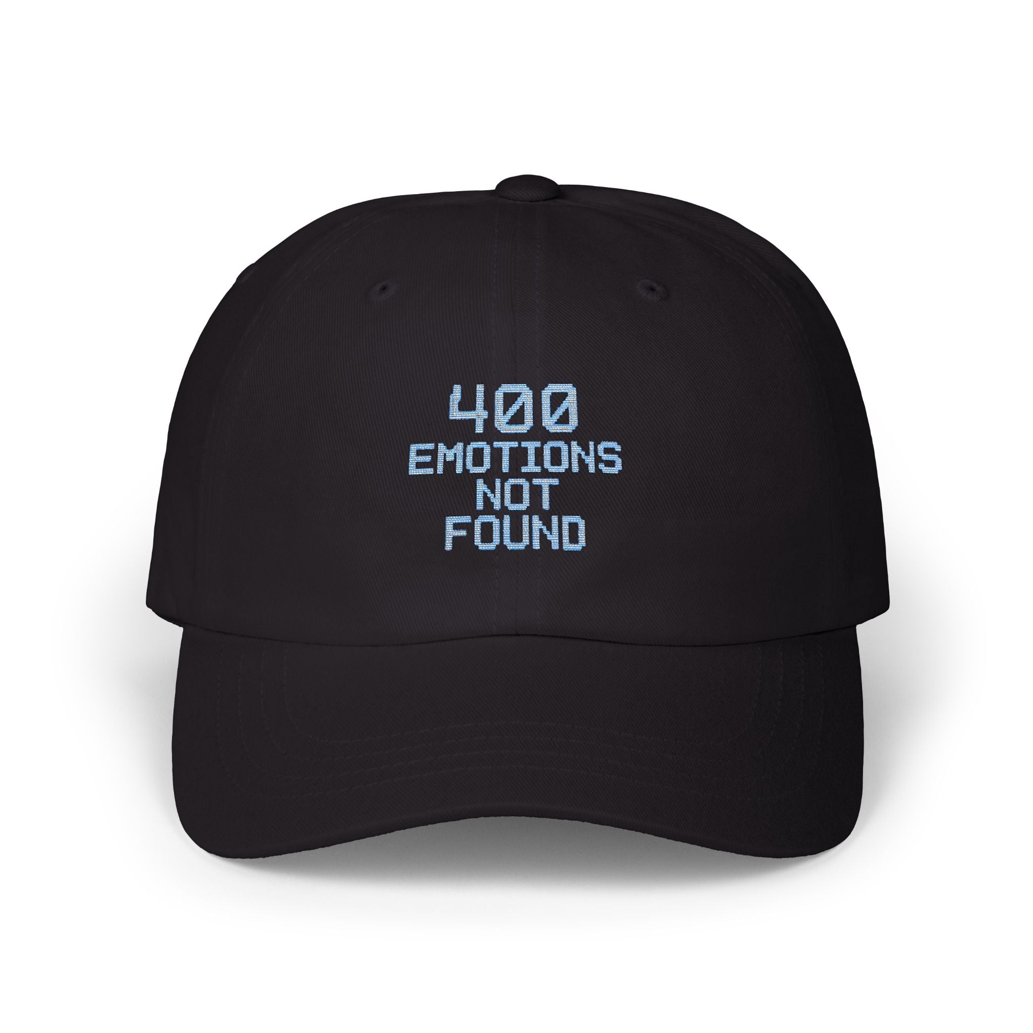 Classic Dad Cap with '400 Emotions Not Found' Design