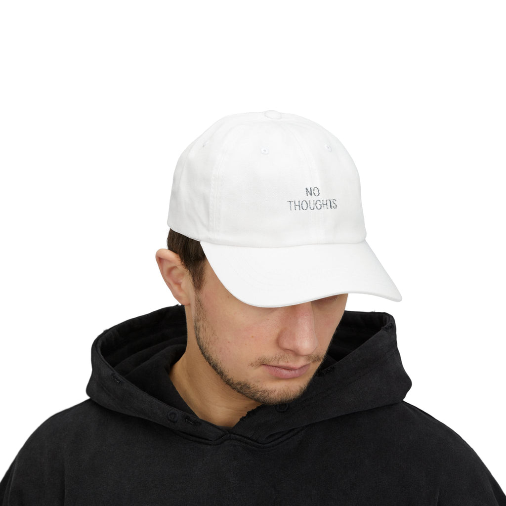 Classic Dad Cap with 'No Thoughts' Embroidery
